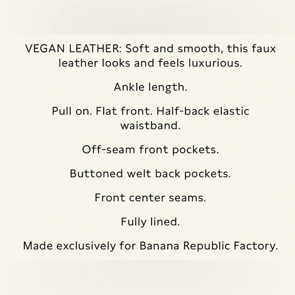 Banana Republic Vegan Leather Tapered Pant - Picture 8 of 10